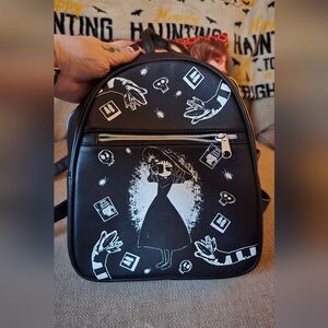 Loungefly Black and White Graphic Backpack Lyida Deetz